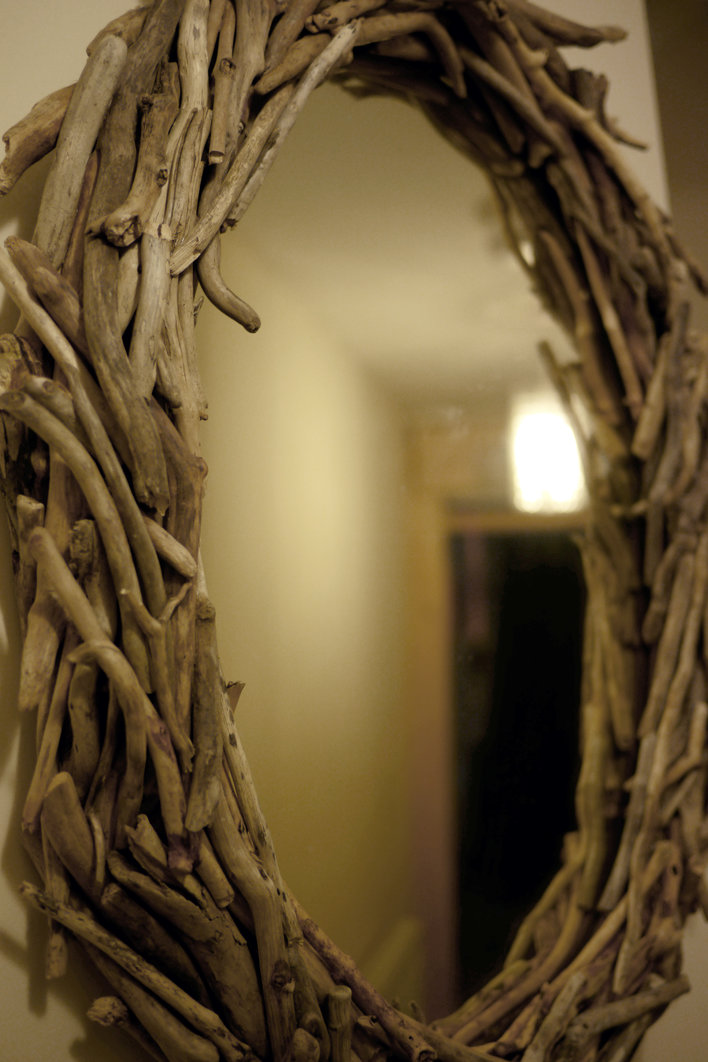 Oval Driftwood Mirror